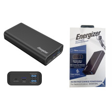 باور بانك إنرجايزر مدخلين Energizer 20000mAh UE20012PQ  BK PD20 - 22.5w - Black - Micro USB + Type-C   | ضمان سنة