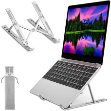 حامل لاب توب من الألومنيوم  Laptop Stand 10 to 15.6 inch - Portable Aluminium Laptop riser for Apple MacBook Pro/Air, HP, Sony, Dell | ضمان شهر