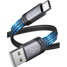  كابل محول من جيه سوكس Jsaux adapter cable USB-A to USB-C Nickel Plating 2m Gray - CC0008 | ضمان سنة