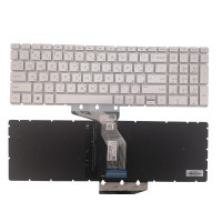 كيبورد اتش بي أصلي فضي  - عربي US مضيئة - Genuine HP Envy X360 15T-BP 15-BP 15M-BP 15-cc Silver Keyboard | ضمان 3 شهور